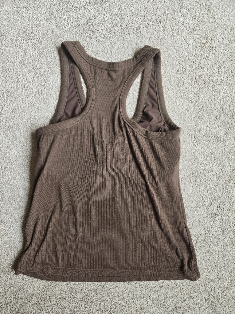 Klassy Network Brown Ribbed Scoop Neck Tank Top - Picture 8 of 8